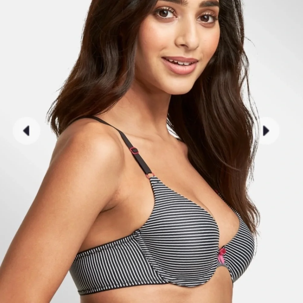 NWT MAIDENFORM One Fab Fit Everyday Demi Underwire Bra Striped 32DD